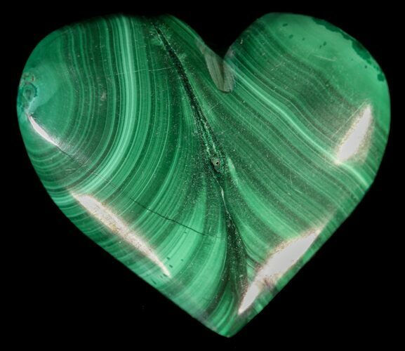 Polished Malachite Heart - Congo #63201